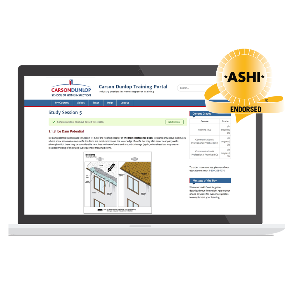 Complete Ashi Home Home Inspection Online Training Program Carson Dunlop Store